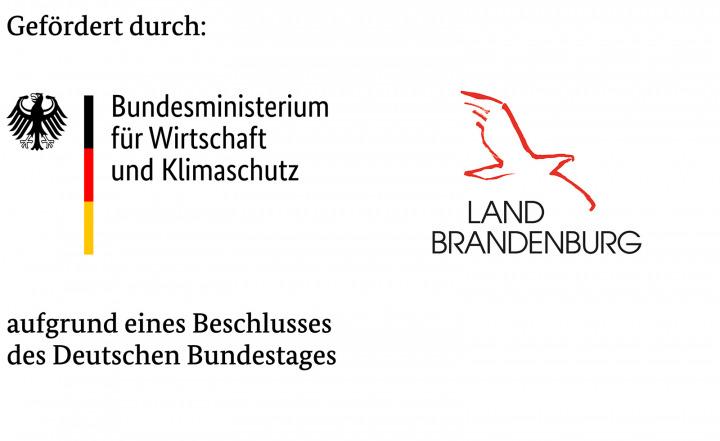 Logos des Bundesministeriums für Wirtschaft und Klimaschutz und des Landes Brandenburg